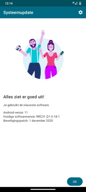 Als uw telefoon up-to-date is, selecteert u OK