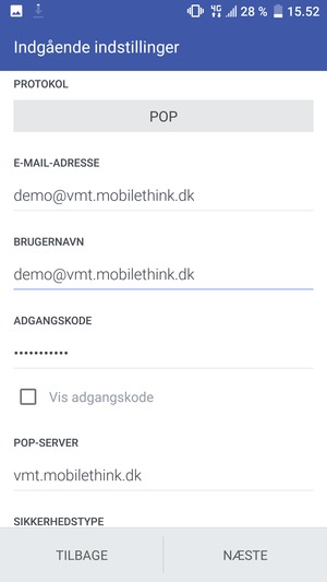 Vælg PROTOKOL