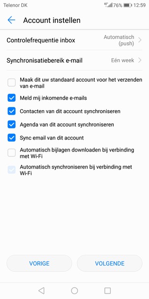 Selecteer VOLGENDE