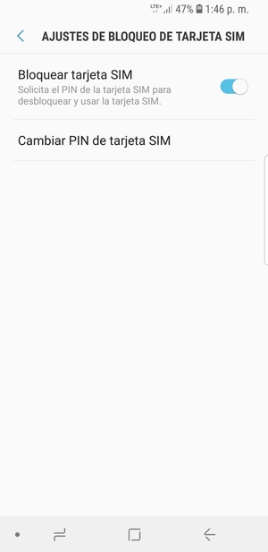 Seleccione Cambiar PIN de tarjata SIM