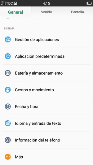 Desplácese y seleccione Información del teléfono