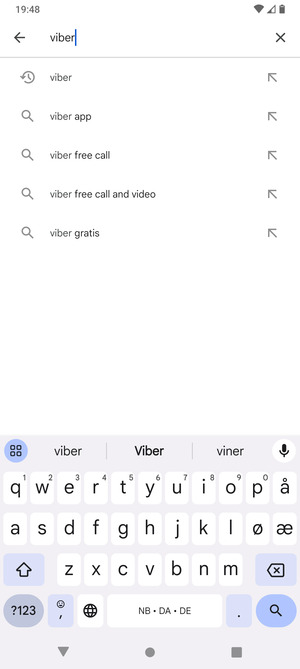 Skriv inn applikasjonsnavnet og velg Søk