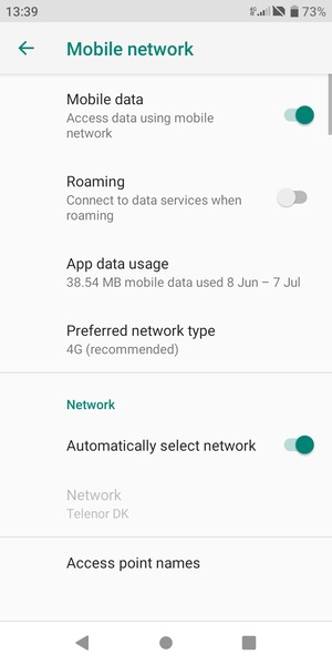 Select Access point names