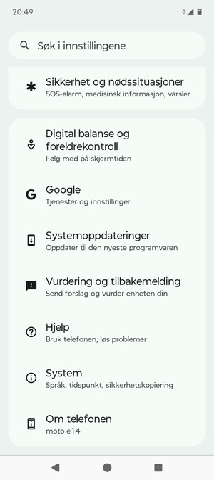 Bla til og velg Systemoppdateringer