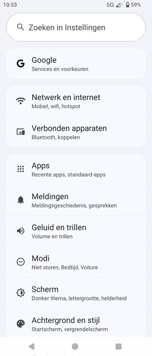 Selecteer Netwerk en internet