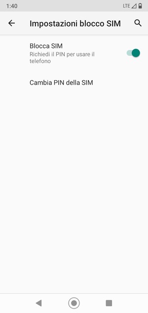 Seleziona Cambia PIN della SIM