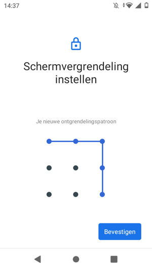 Teken het ontgrendelingspatroon nogmaals en selecteer Bevestigen