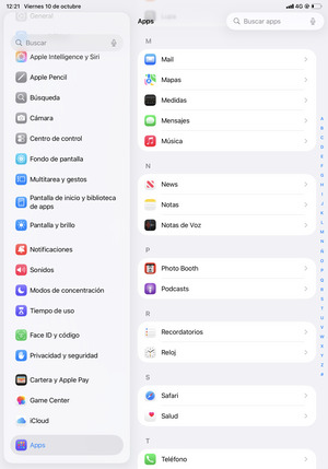 Desplácese y seleccione Apps, luego seleccione Mail