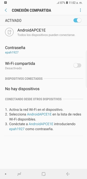 El teléfono ha sido configurado para su uso como módem