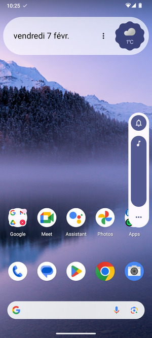 Maintenir appuyé pour baisser le volume au niveau requis