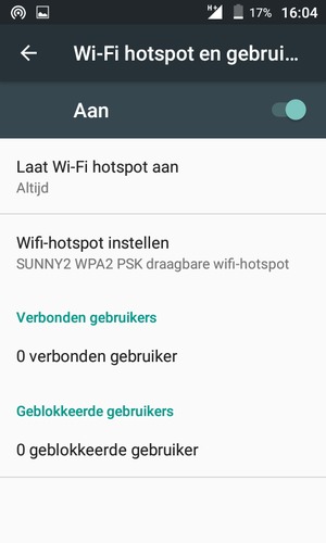 Uw telefoon is nu geïnstalleerd voor gebruik als modem