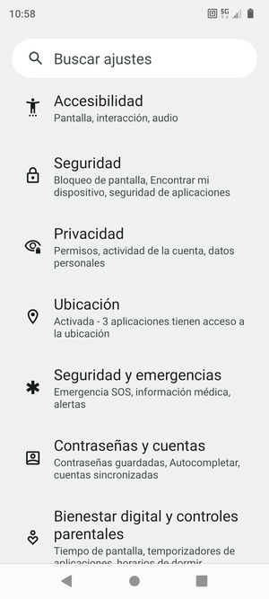 Desplácese y seleccione Ubicación