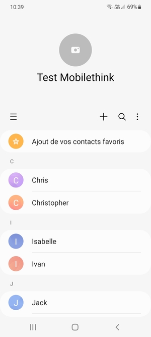Sélectionnez le bouton du Menu
