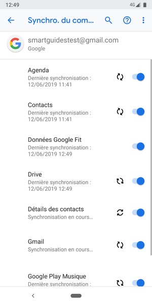 Vos informations seront synchronisées