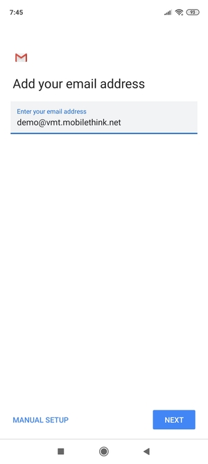 Enter your Email address and select NEXT