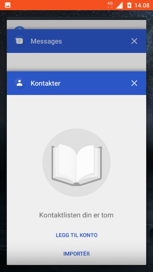 Dra apper til høyre for å lukke dem