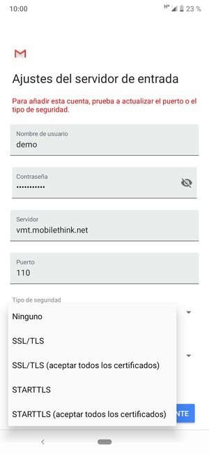 Seleccione Ninguno