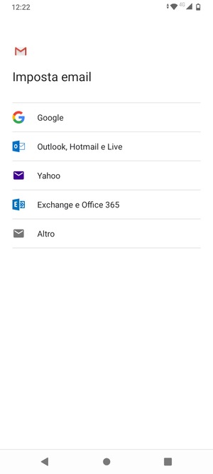 Seleziona Exchange e Office 365