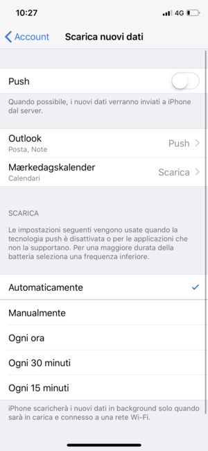 Imposta Push su Off