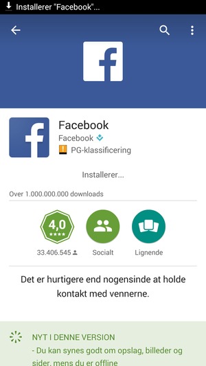 Afvent at installeringen er afsluttet