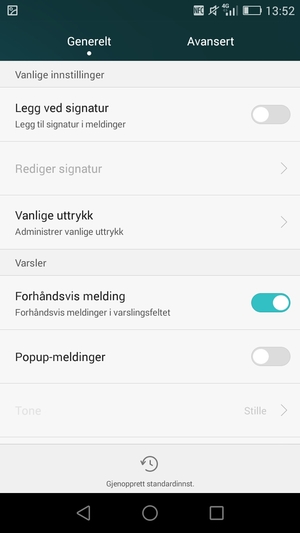 Velg Avansert