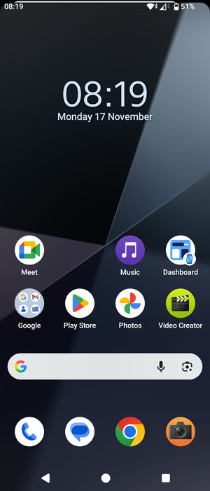 Slide down the top menu