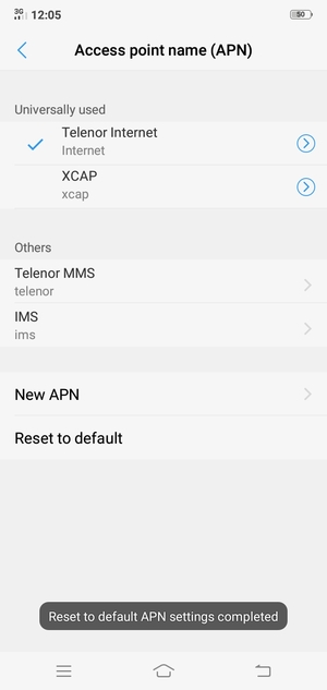 Select New APN