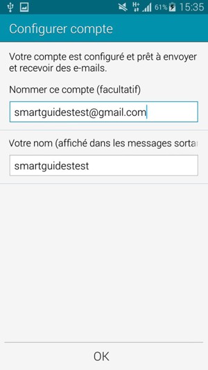 Donnez un nom à votre compte et sélectionnez OK