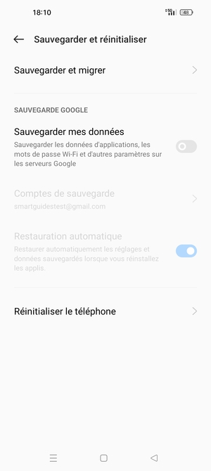Activer le Sauvegarder mes données
