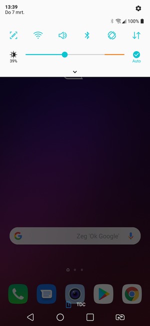Schuif naar beneden in het bovenste menu opnieuw