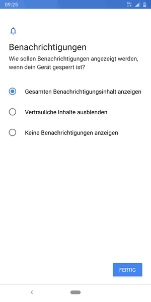 Wählen Sie die gewünschte Option und wählen Sie FERTIG
