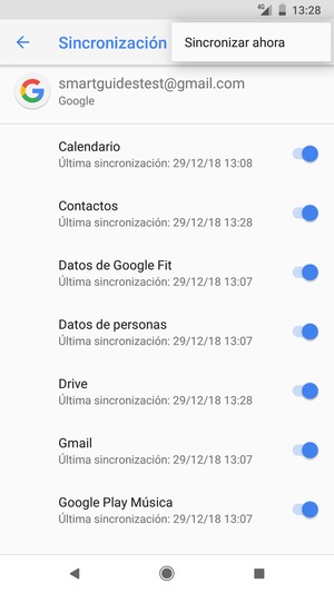 Seleccione Sincronizar ahora