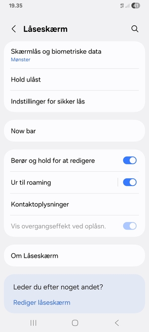 Din telefon er nu sikret med en skærmlås