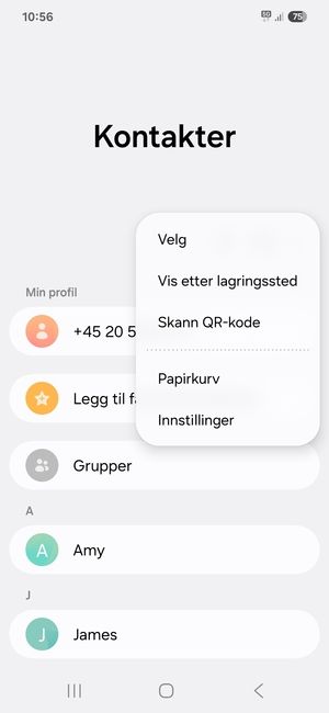 Velg Innstillinger