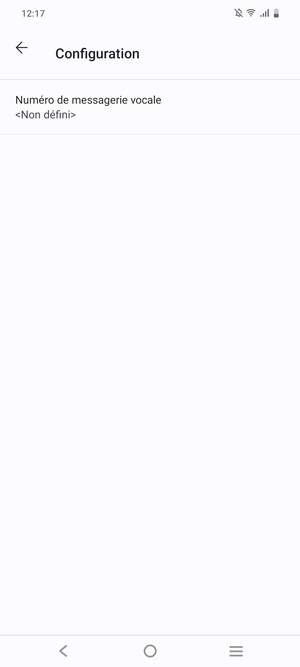 Sélectionnez Numéro de messagerie vocale