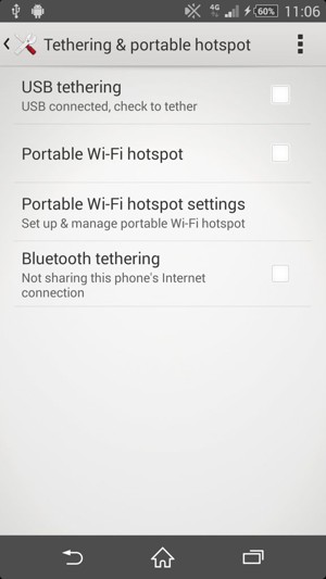 Select Portable Wi-Fi hotspot settings