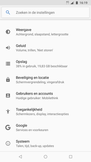 Scroll naar en selecteer Systeem