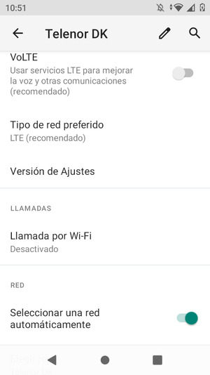 Desactive Seleccionar una red automáticamente