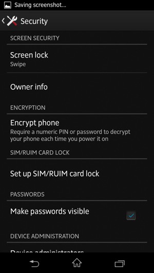 Select Screen lock