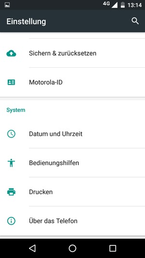 Scrollen Sie und wählen Sie Über das Telefon