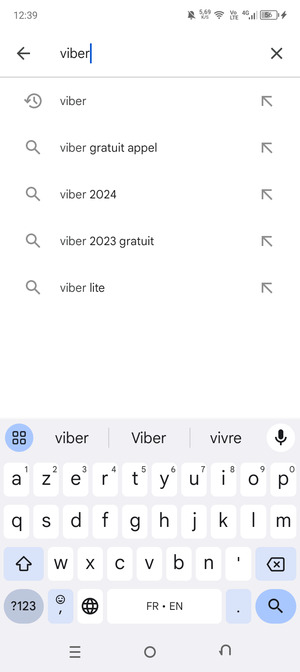 Saisissez le nom de l'appli et sélectionnez Rechercher
