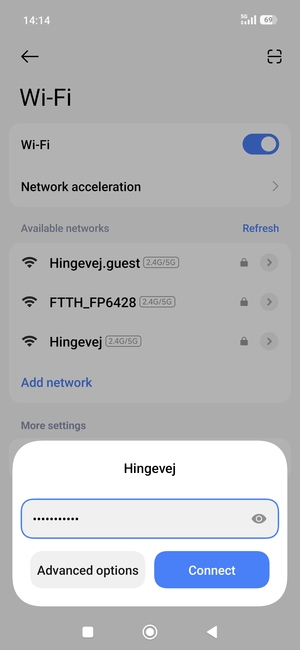 Enter the Wi-Fi password and select Connect