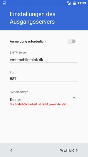 Wählen Sie WEITER