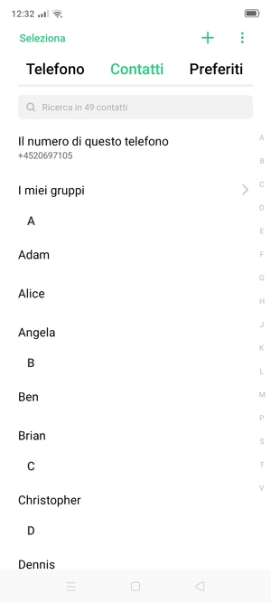 Seleziona il tasto Menu