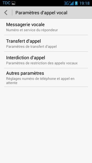 Sélectionnez Messagerie vocale
