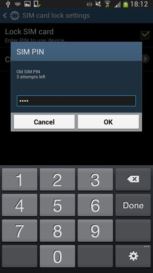 Enter your Old SIM PIN and select OK