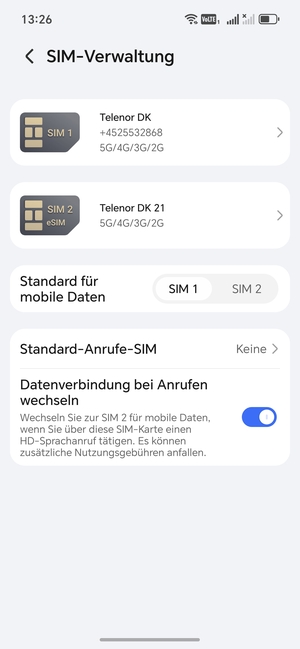 Ihre eSIM wurde
nun aktiviert