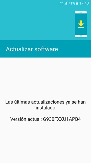 Si su teléfono está actualizado, verá la siguiente pantalla