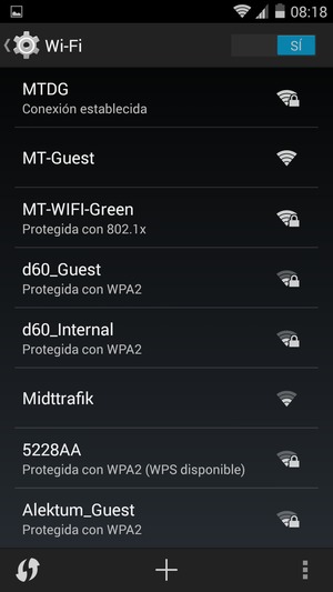 Ahora está conectado a la red Wi-Fi