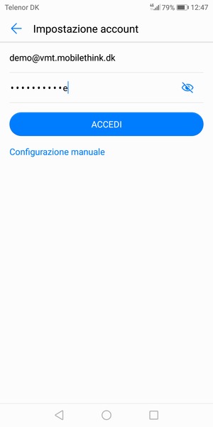 Inserisci il tuo indirizzo email e password. Seleziona ACCEDI